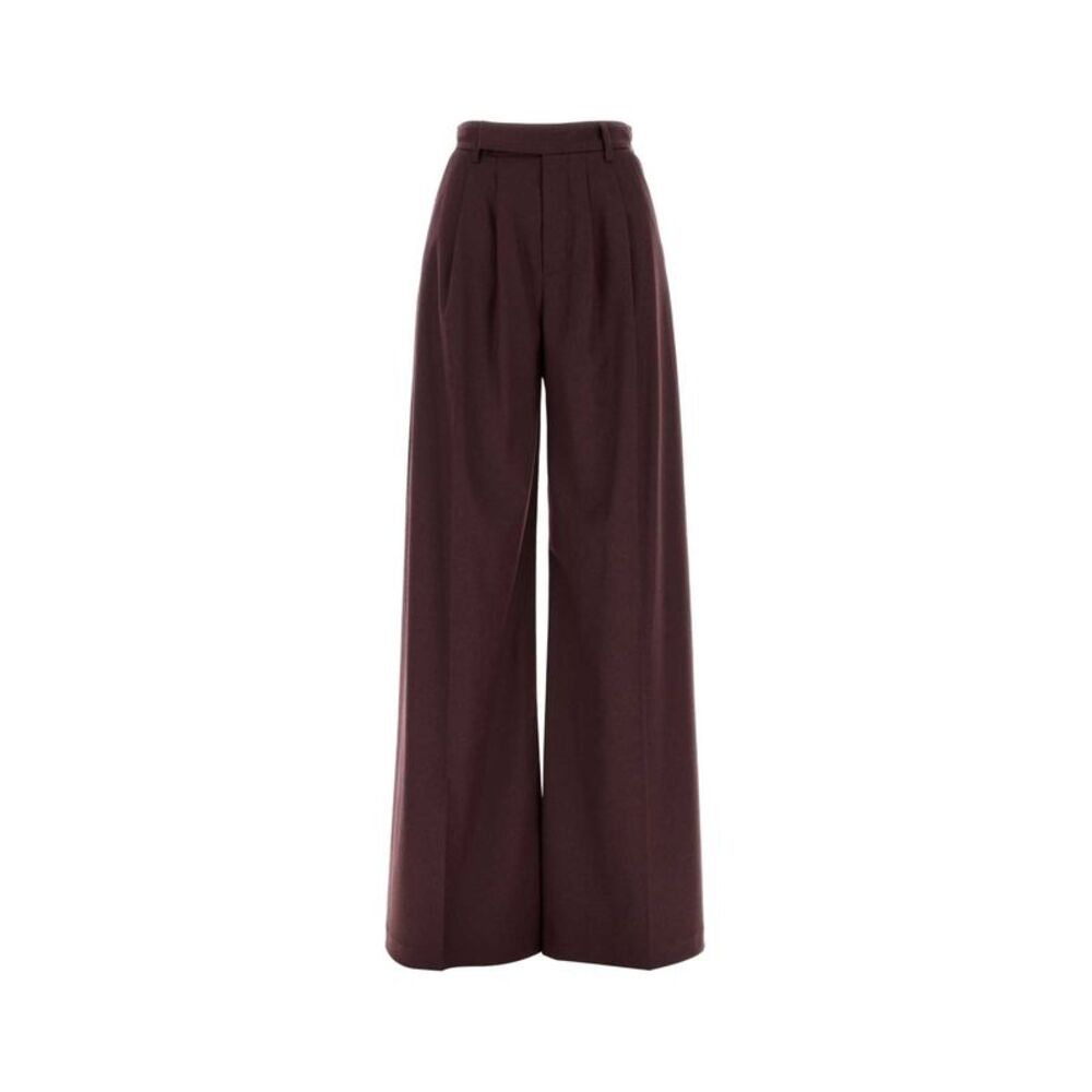 Le Sully Studio Women Aubergine Stretch Flannel Wide-Leg Pant